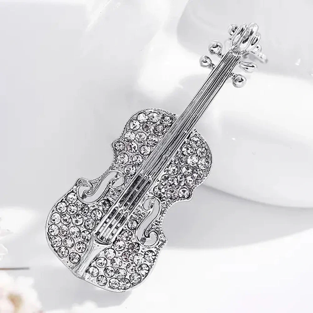 X31  Personalized Violin Brooch | Silver One Size